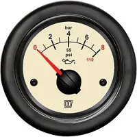 VETUS Oil Pressure Gauge 12-24v Zilver 52 mm