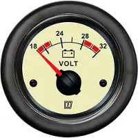 VETUS Voltmeter 20-32v Zilver 52 mm