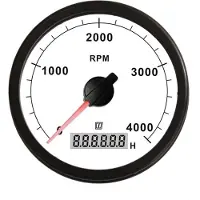 VETUS 0-4000rpm Tachometer 12-24v Zilver 100 mm