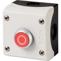 Eaton M22-D-R-X0/KC11/I, Drukknop, Rood, Titanium, Wit, Kunststof, IP66, IP67, IP69