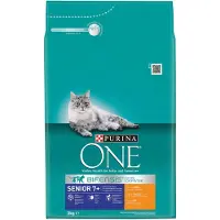 Purina One Senior - Kattenbrokjes - Kip & Volkoren Granen - 4 x 3 kg