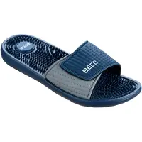 Beco badslippers met klittenband donkerblauw heren