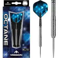 Mission Dartpijlen Octane M3 Zilver - Blauw Lengte Barrel : 50,20 mm / Dikte Barrel : 8,00 mm.