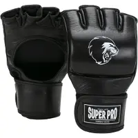 Super Pro Slugger MMA Handschoenen Leder Zwart/Wit
