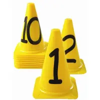 Sportec Genummerde Kegel set van 10 - Geel