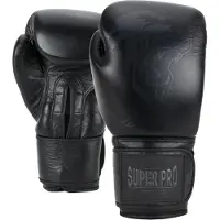 Super Pro Combat Gear Legend Lederen (kick)bokshandschoenen Zwart 14oz