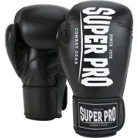 Super Pro Combat Gear Champ (Kick)Bokshandschoenen - Zwart/Wit - 14 oz