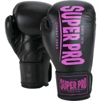 Super Pro Combat Gear Champ (Kick)Bokshandschoenen - Zwart/Roze - 8 oz