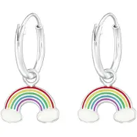 Montebello Princess Oorbellen Alida - 925 Zilver E-Coating - Regenboog - 10x6mm - ∅12mm