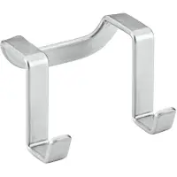 Metaltex - Dubbele haak - Handdoekhaak - Theedoekhouder - Handdoekrek - Inclusief beschermdoppen - Zilvergrijs - 6x4cm