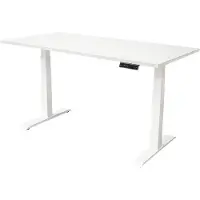 Ivol Elektrisch verstelbaar bureau 160x80 cm Dual motor - Wit