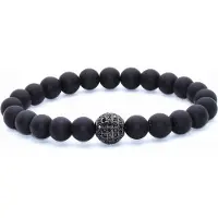 Memphis kralen armband Agaat Pave Bead Black