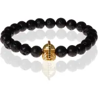 Memphis kralen armband Lavasteen Gladiator Goudkleurig