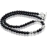Memphis kralen ketting Onyx Zwart Grijs - 45cm