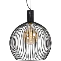 QAZQA Design ronde hanglamp zwart 50 cm - Wire Dos