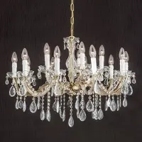 Orion Kroonluchter kristal Marie Claire, dimbaar, messing / goud, Woon-/ Eetkamer, metaal, kroonluchter