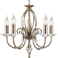 Elstead Lighting LED Kroonluchter | 5X E14 Max 60W | Dimbaar | Aged Brass