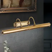 Orion Vergulde schilderijlamp Gustav uit messing, 70 cm Gustav, dimbaar, messing / goud, Woon-/ Eetkamer, Messing, Antiek, Wandlamp
