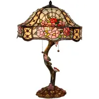 Clayre & Eef Tiffany tafellamp CLAIRE, multicolor, Woon-/ Eetkamer, Glas, Tiffany, tafellamp