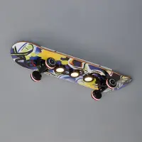 Evotec LED-plafondlamp Easy Cruiser Graffiti, dimbaar, blauw, Kinderkamer, Hout, Design, LED plafondlamp