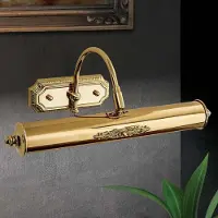 Orion Vergulde schilderijlamp Gustav uit messing, 40 cm Gustav, dimbaar, messing / goud, Woon-/ Eetkamer, Messing, Antiek, Wandlamp