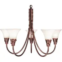 Elstead Lighting LED Kroonluchter | 5X E14 Max 40W | Dimbaar | Copper Patina