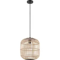 Eglo Bordesley Hanglamp - E27 - Ø 35 cm - bamboe, rotan - Zwart, bruin