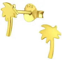 Montebello Oorbellen Aliz Gold - 925 Zilver Verguld - Palm - 5x8mm