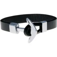 LGT JWLS LGT Jewels leren armband met Stalen Anker