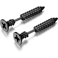 LGT JWLS LGT Jewels Schroef oorbellen Zwart