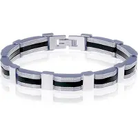 LGT JWLS Mannen armband RVS met Rubber Schakel