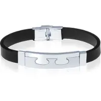 LGT JWLS Siliconen heren armband RVS Element Zwart Zilver