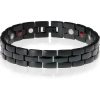 Mendes heren armband Edelstaal Magneet Zwart