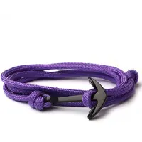 LGT JWLS Anker armband Paars polyester koord