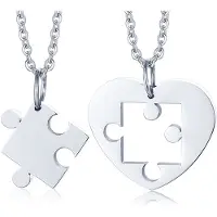 LGT JWLS LGT Jewels vriendschapsketting Edelstaal Hart Puzzel