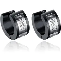 Mendes heren oorringen Roman Numeral Black