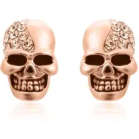 Mendes Skull Stud oorbellen Edelstaal Kristal Rosegoudkleurig