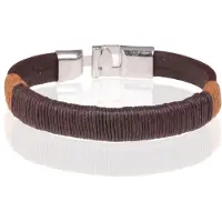 LGT JWLS Bali Armband heren Bruin leer met Touw