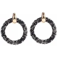 Cilla Jewels Ronde oorbellen Kristal Zwart Goud