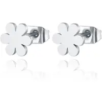 Cilla Jewels oorknoppen Edelstaal Bloem Zilverkleurig