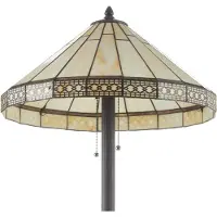 Clayre & Eef Tiffany vloerlamp BRADLEY, bruin / roest, Woon-/ Eetkamer, Glas, Tiffany, vloerlamp