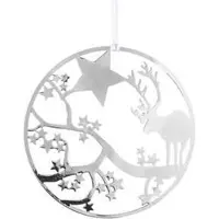 Pluto Produkter ZILVEREN HERT METAAL HANGENDE KERST DECORATIE -