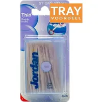 Jordan Dental Sticks Thin Fluoride/mint Tandenstokers Doos 144 X 100 Stuks