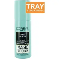 L'Oréal 6x Magic Retouch Uitgroeispray Zwart 75 ml