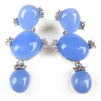 Sophie Oorringen Model 3 Bubbels zilveren oorringen oorbellen gezet met blauwe stenen