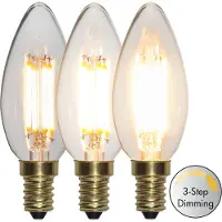 Star Trading 3 standen - Kaarslamp - E14 - 4W - Super Warm Wit <2200K - Filament - Helder