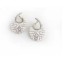 Sophie Model La Bagette Lune zilveren oorringen gezet met bagetten cubic zirconia