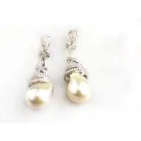 Sophie Model Prinses Pearl oorringen in zilver gezet met barok parel en cubic zirconia