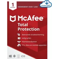 McAfee Total Protection incl VPN - Beveiligingssoftware - 1 jaar/1 apparaat - Nederlands - PC, Mac, iOS & Android Download
