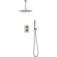 Saniclear Exclusive volledig 304 RVS inbouw regendouche 30cm met staaf handdouche plafondmontage